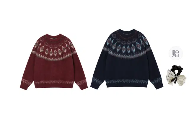 涂诗菲 韩版软糯毛衣针织衫宽松休闲百搭复古潮流设计感情侣套装男女同款