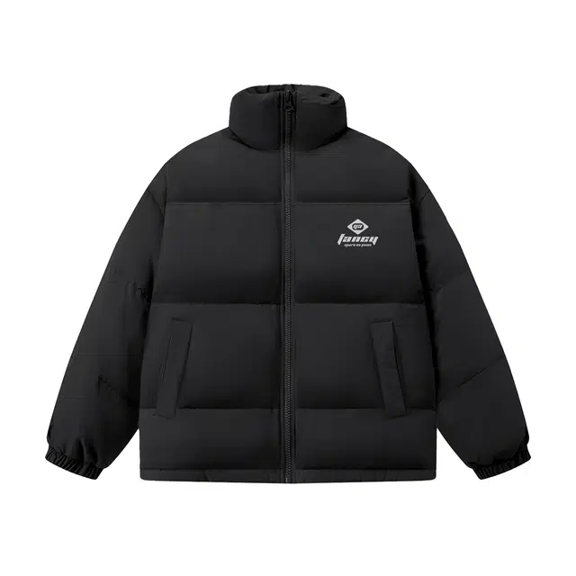 鸭鸭 经典暖冬系列 青少年冬季基础款简约字母数字印花设计感百搭休闲学生党好物防寒保暖显瘦显高拉链纽扣立领羽绒服 男女同款