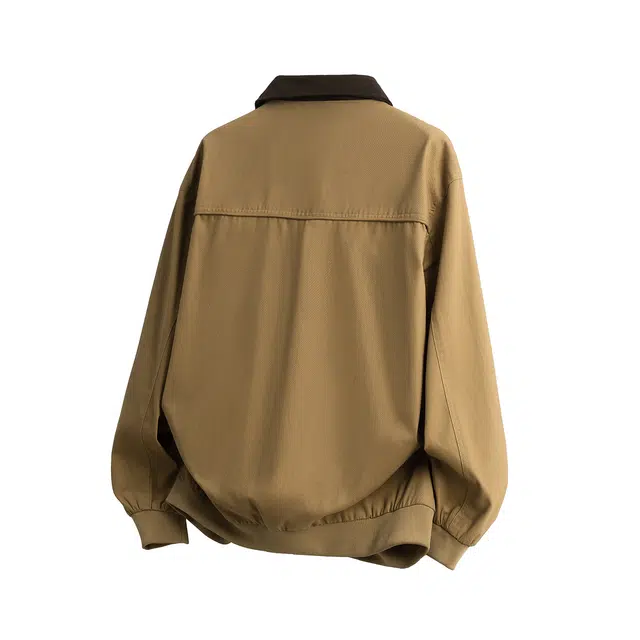 煦加 美式复古经典高街风休闲出行穿搭舒适酷酷帅帅外套翻领纯棉样式时尚潮流百搭夹克 男女同款