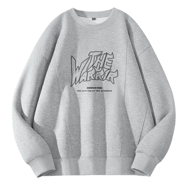 棉致 创意字母涂鸦潮流百搭简约时尚挺阔有型轻盈锁温舒适透气极简设计感上衣卫衣 男女同款