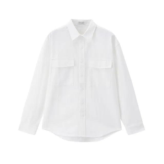 佐丹奴 纯棉工装衬衣口袋帅气宽松长袖衬衫 男款