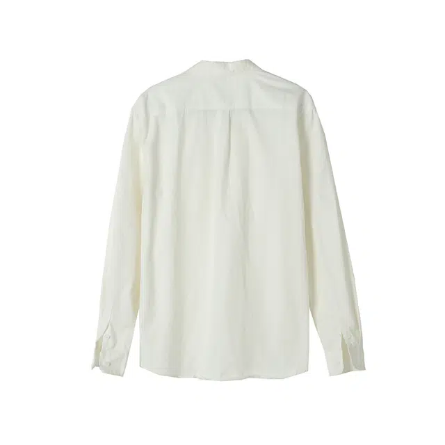 普鲁士多特蒙德 潮流痞帅美式简约男士衬衣高级感纯色舒适透气宽松翻领长袖服装 上衣 衬衫 男女同款