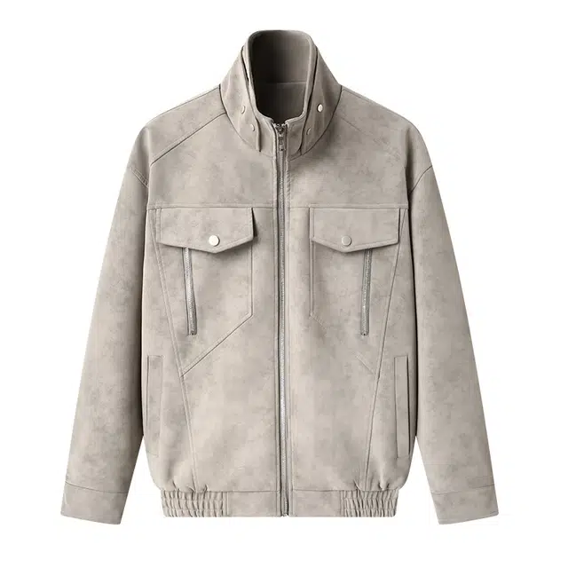 卡丹狄诺 美式潮流复古机车时尚外套男秋冬季高街防风保暖舒适立领户外休闲挺阔皮衣夹克 男款