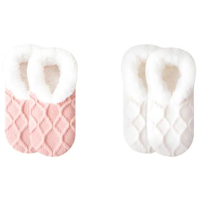 潞优野 羊羔绒加绒加厚保暖冬天居家暖脚毛绒睡眠成人秋冬季地板袜 短袜 女款