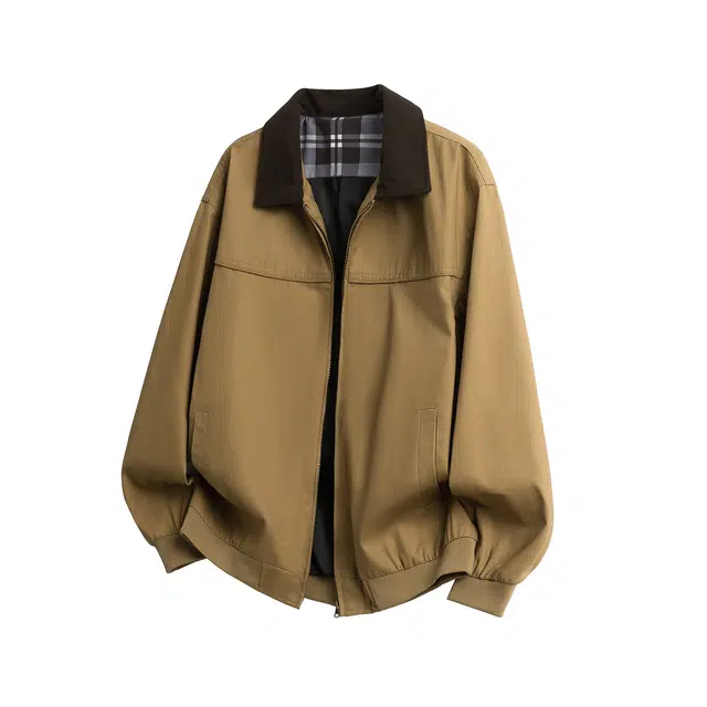 煦加 美式复古经典高街风休闲出行穿搭舒适酷酷帅帅外套翻领纯棉样式时尚潮流百搭夹克 男女同款