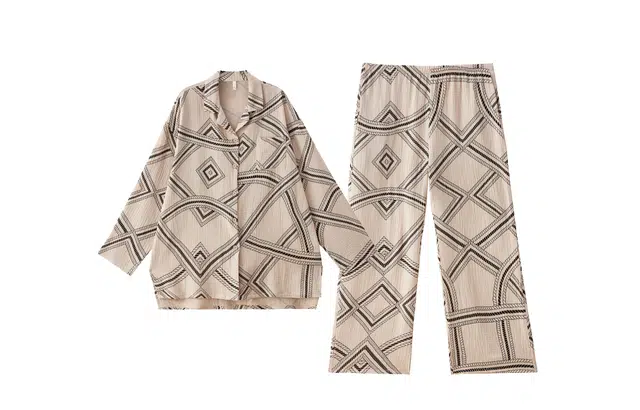 热妒 春秋款纯棉纱布婴儿棉带胸垫一体可外穿大码高级感套装睡衣礼盒 女款