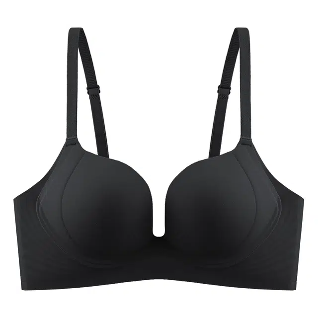 二三二三 纯色隐形无痕裸感柔软舒适亲肤百搭聚拢有型防下垂收副乳美背简约时尚无钢圈细肩带文胸 女款