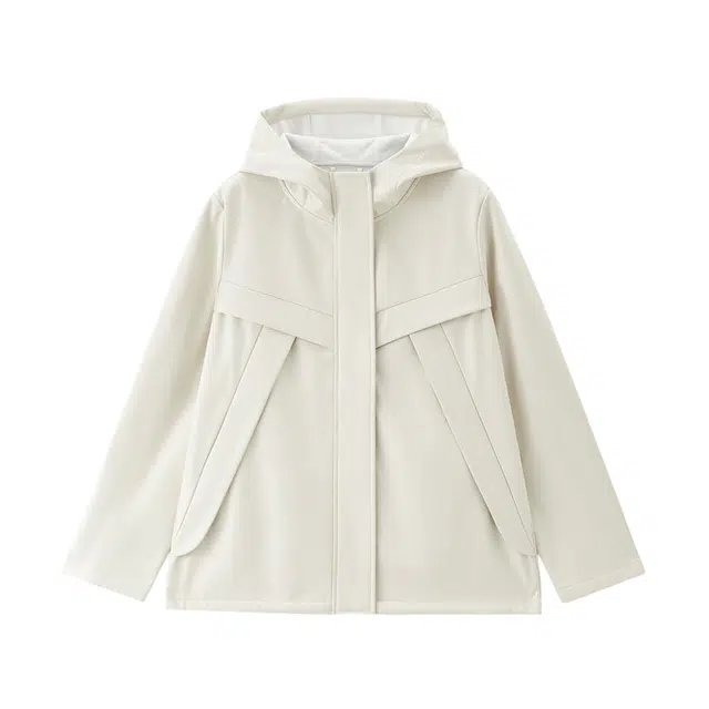 佐丹奴 防风斜担干登山服宽松连帽软壳外套夹克 女款