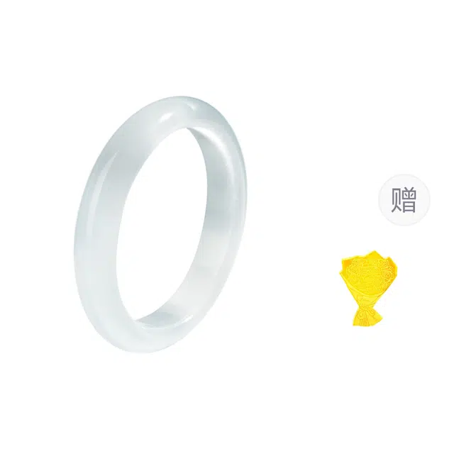 周百福 新中式国潮复古 汉服圆条美人镯 一步一响古风精致素雅气质 白月光叮当镯子 猫眼石 手镯 男女同款情侣款