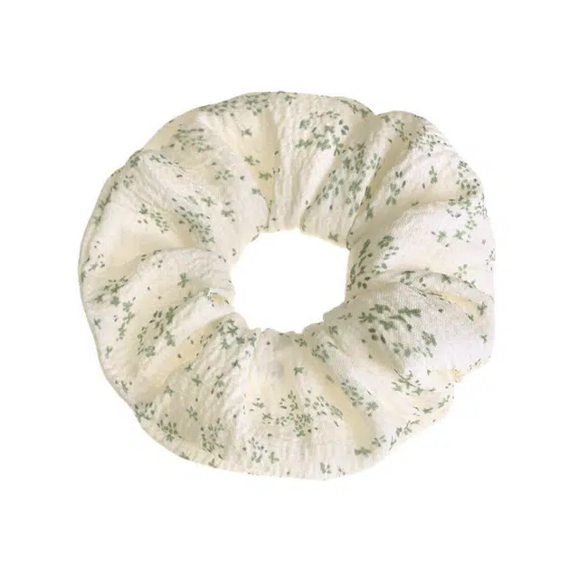 千桐 绿色碎花大肠清新蝴蝶结织带氛围感头饰#好运 聚酯纤维 发圈 男女同款情侣款