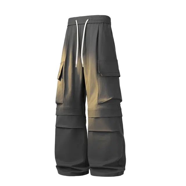 海底小纵队 美式多口袋休闲裤宽松中腰工装裤 男女同款