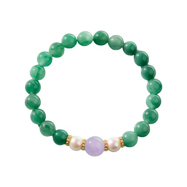 千叶珠宝 春野紫萝简约百搭小众设计款#好运天然 非洲翠 手串 女款