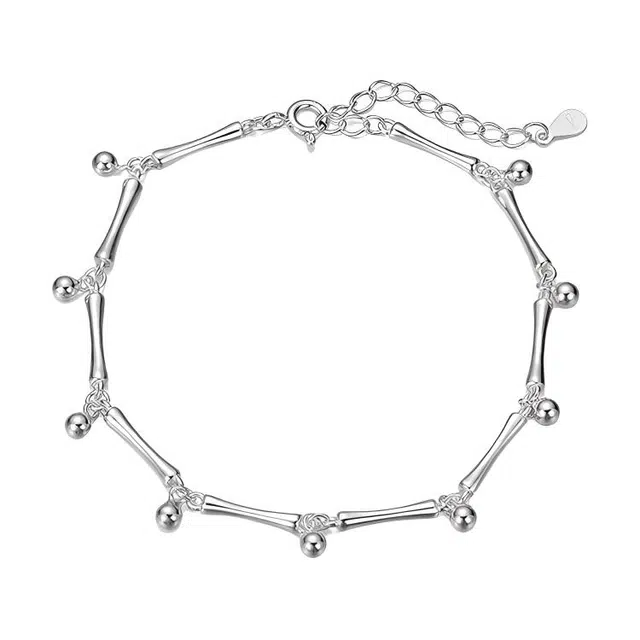 惠迩魅 节节高升竹节铃铛纯银手串轻奢小众转运精品细链子本命年上岸#好运 足银 手链 女款