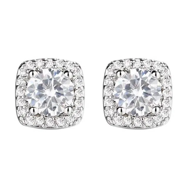 千桐 时尚简约精致 轻奢气质小方糖 合金 耳环 男女同款情侣款