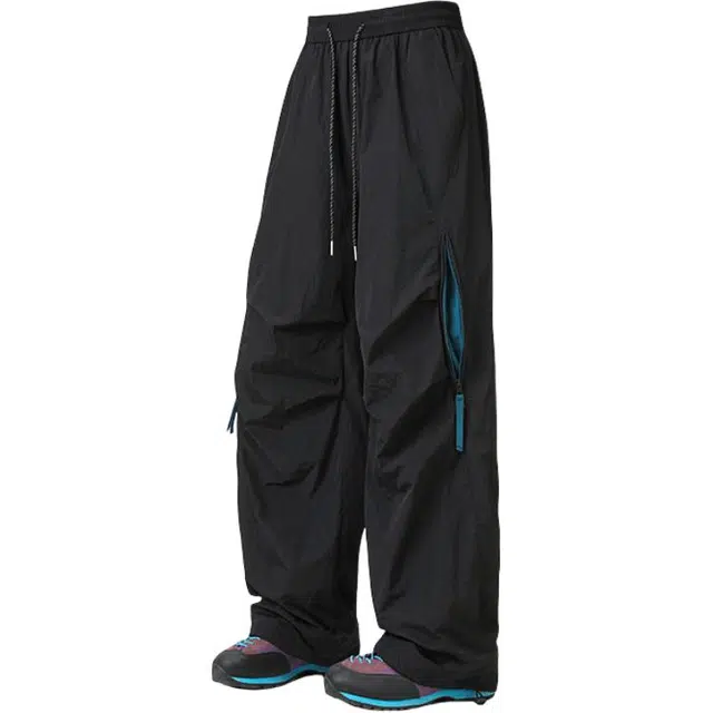 希越 防水防静电耐磨宽松百搭户外廓形多颜色拉链设计感抽绳裤脚长裤休闲裤 男款