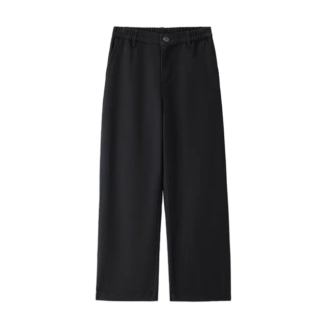 佐丹奴 纯棉九分裤半松紧腰高腰弯刀裤休闲裤 女款