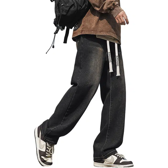 【显高显瘦弯刀裤】布客行 美式高街复古水洗渐变基础款简约宽松舒适柔软薄款百搭休闲垂感直筒牛仔裤 男女同款