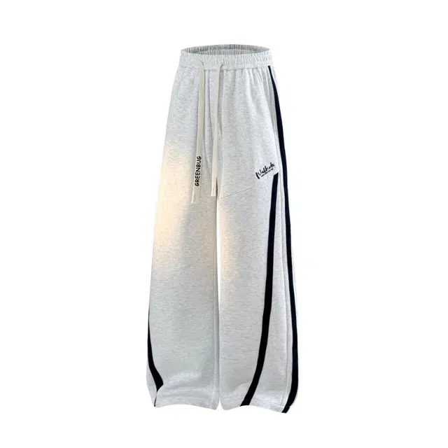 虫小绿 春秋季大码卫裤面布宽松休闲裤 男女同款