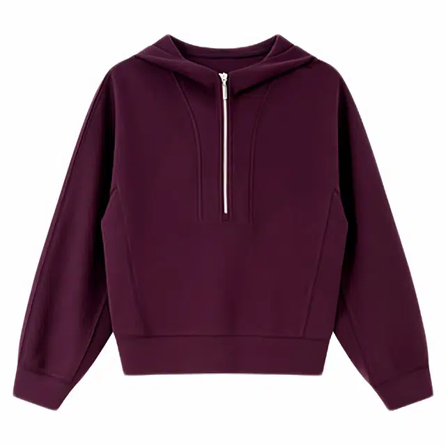 潞优野 简约舒适分割线设计连帽宽松内搭上衣时尚个性百搭秋季卫衣 女款