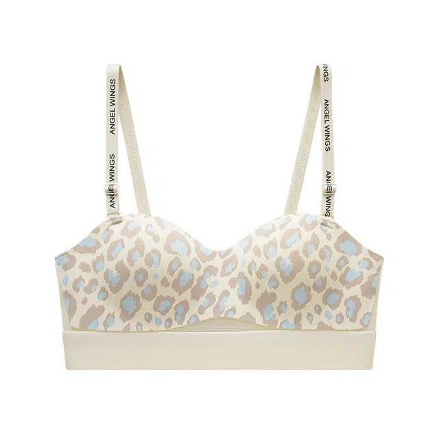 二三二三 优雅豹纹性感内衣无痕亲肤柔软抑菌舒适聚拢收副乳纯欲胸罩可调节肩带透气吸汗时尚百搭文胸 女款