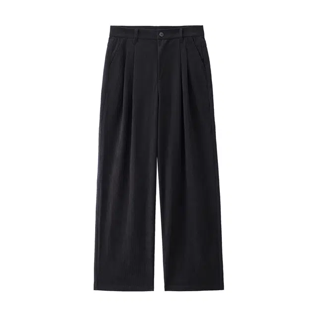 佐丹奴 复古压褶中腰灯芯绒梭织长裤休闲裤 女款