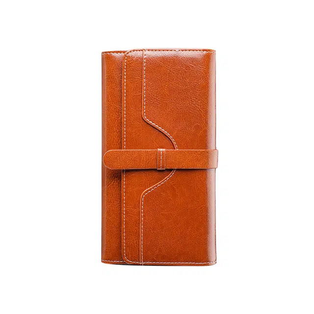 老人头 时尚复古长款收纳包多卡位多功能 牛剖层革 钱包 常规 男女同款情侣款 多色