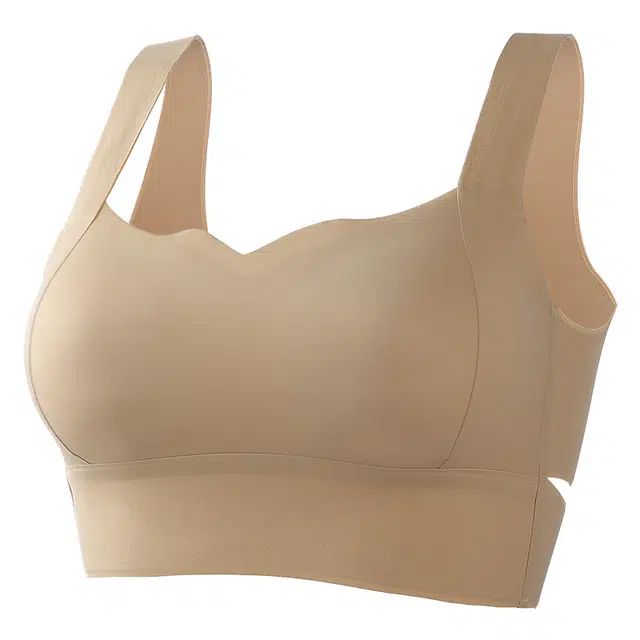 二三二三 无痕隐形亲肤宽肩带运动健身内衣柔软抑菌舒适呼吸感胸罩聚拢防下垂收副乳美背纯欲时尚无钢圈文胸 女款