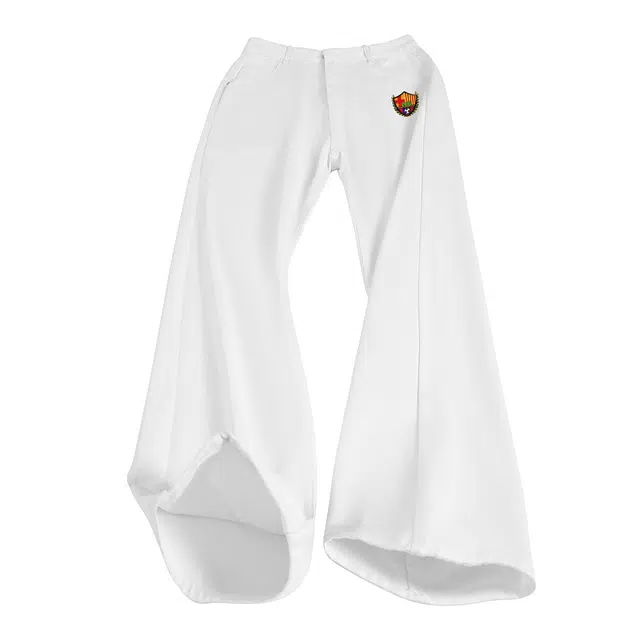 巴塞罗那足球俱乐部 复古高街可拆卸别针设计宽松微喇阔腿潮牌百搭简约美式休闲长裤个性痞帅牛仔裤 男女同款