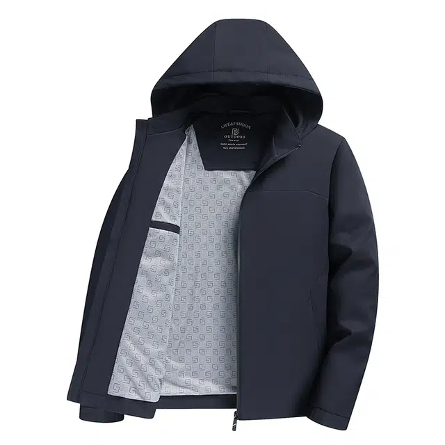 卡丹狄诺 可脱卸连帽户外休闲百搭行政商务舒适宽松通勤纯色夹克外套 男款