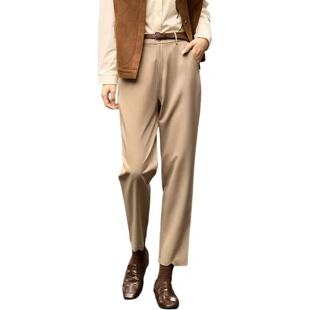 沫晗依美 时尚舒适简约中腰合身休闲裤 女款