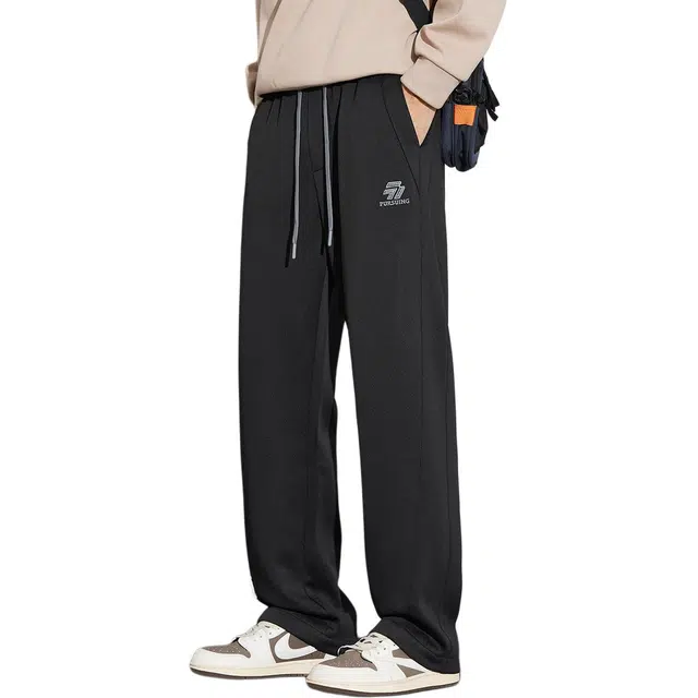 协协乐 重磅卫裤男士春秋季美式宽松直筒阔腿拖地裤青少年潮牌工装运动秋冬长裤休闲裤 男款