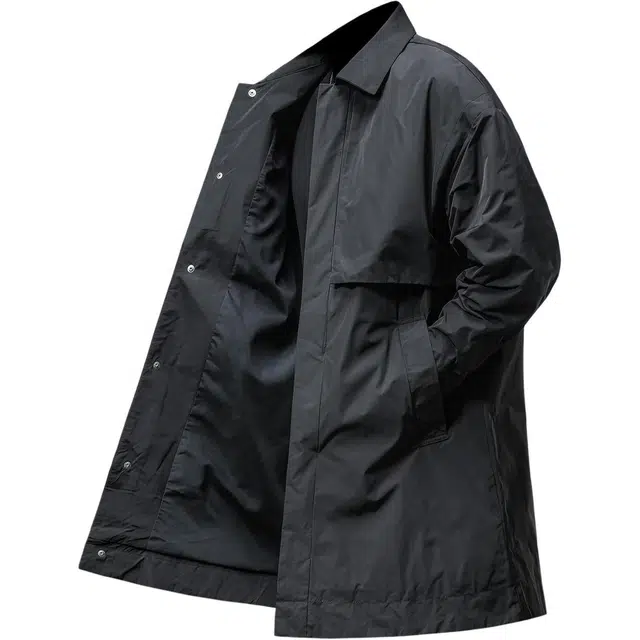 季言 男士春秋季商务翻领行政通勤工装中长款高级感大衣夹克外套 男款