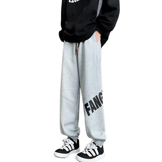 一碗士多 美式高街复古小众经典百搭纯色字母拼接宽松中腰舒适亲肤日常通勤户外运动个性时尚休闲裤 男女同款