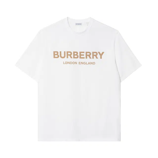 Burberry Ribbed Logo Crewneck T-Shirt White