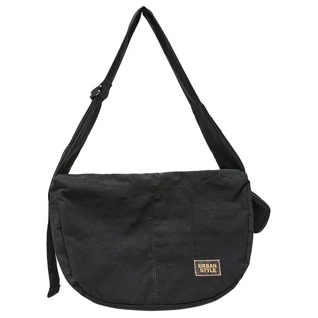 三福 肩带可调节贴花设计 尼龙 斜挎单肩包 大号 女款 大红色/黄色/黑色/灰色