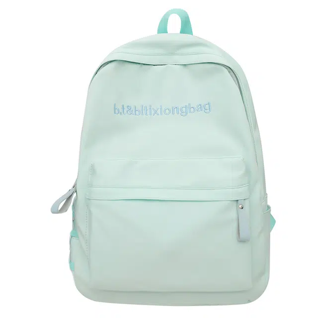 帕克熊 日系小清新文艺纯色大容量耐看时尚日常通勤上课书包电脑包 尼龙 双肩包 常规 男女同款情侣款 多色