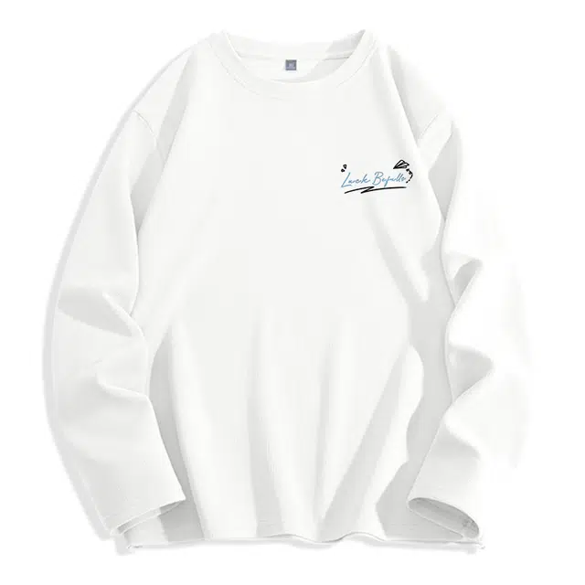 棉致 纸飞机字母涂鸦潮流复古百搭华夫格肌理感抗皱易打理柔软亲肤日常通勤舒适上衣长袖卫衣 男女同款