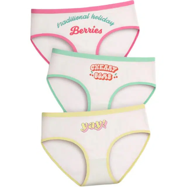 花佃品色 透气纯棉卡通印花三角内裤 女款