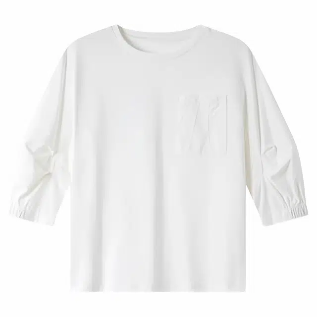 潞优野 优雅简约小众拼接设计圆领秋季巨好看感上衣罩衫气质长袖衬衫 女款