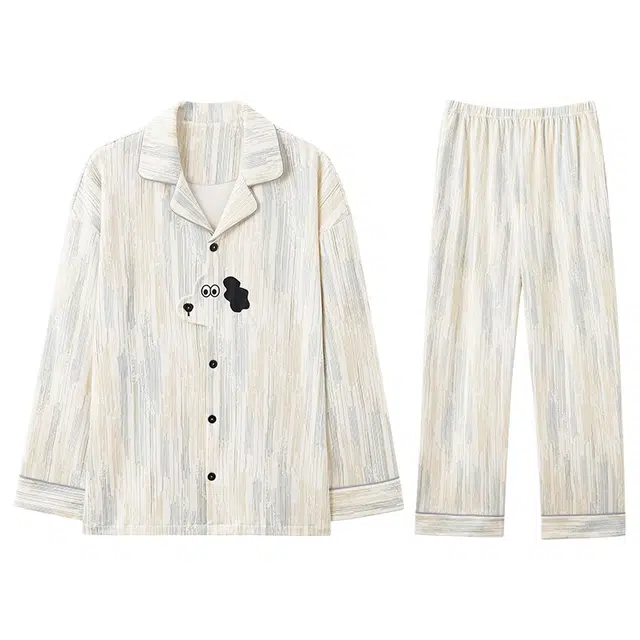 兰缪 春夏秋冬季女士开衫纯棉长袖薄款网红风大码家居服睡衣套装 女款