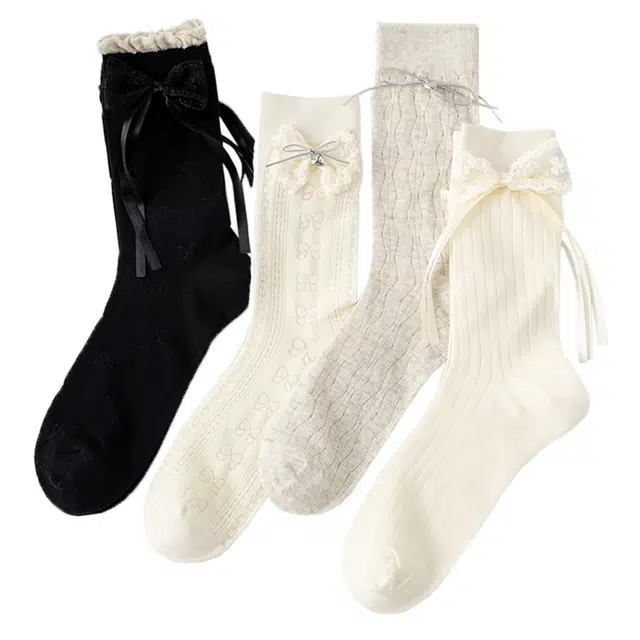 棉武器 甜美蕾丝花边洛丽塔堆堆袜中筒袜 女款