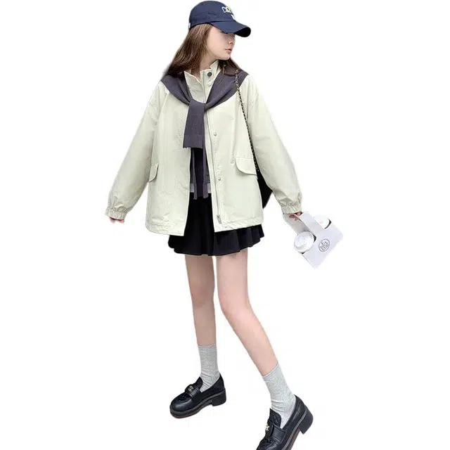 稻草人 可盐可甜减龄超好看披肩宽松休闲外套夹克 女款