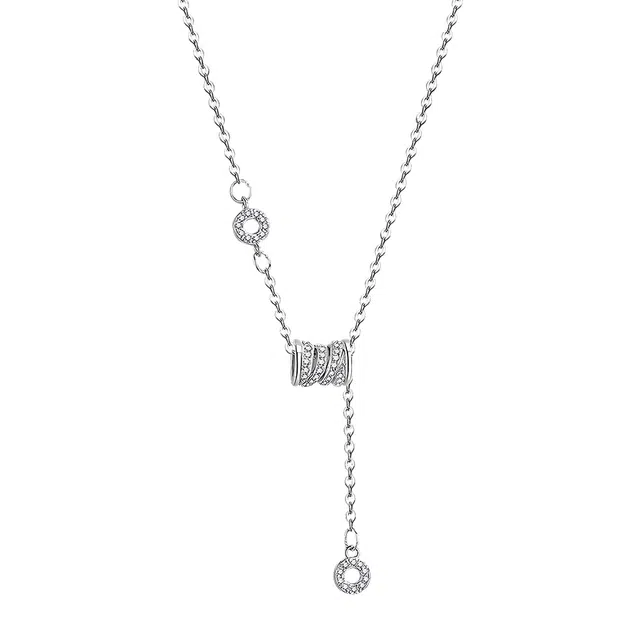 饰伴 叶藏星愿 轻奢设计百搭配饰简约高级精致优雅高级感 浪漫轻奢锆石水滴吊坠 闪耀精致小众设计日常百搭 合金 项链 女款