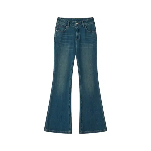 柳絮自制 高腰纯色通勤喇叭牛仔裤 女款