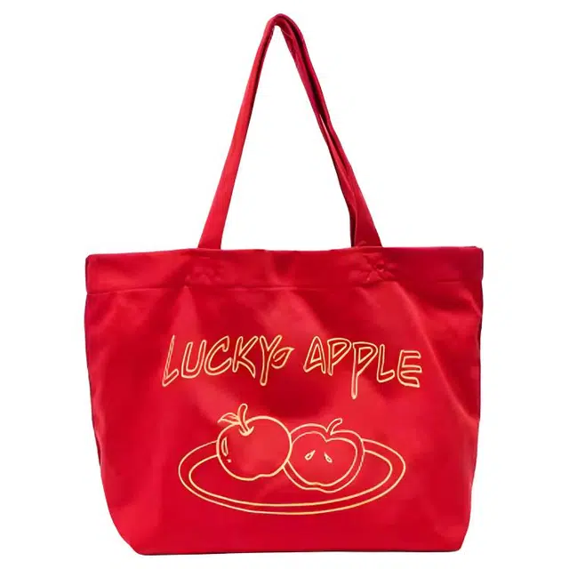 三福 复古时尚韩系多巴胺字母大容量印花撞色百搭日常通勤 织物 托特包单肩包 女款 多色