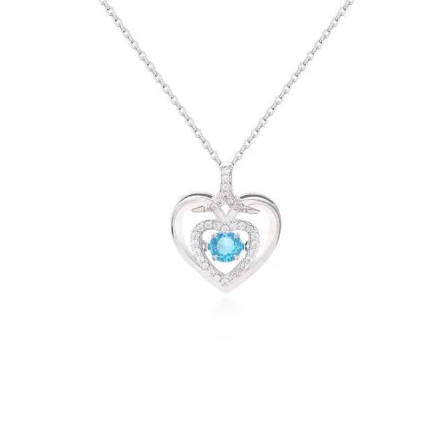 前方大荒野 一见倾心锁骨链镶钻璀璨闪亮爆闪甜美爱心温柔迷人浪漫精致轻奢高级感 锆石 项链 女款