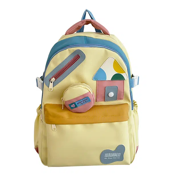 茵初 简约大容量韩季时尚开学生流行初高中纯色包版 尼龙 双肩包 常规 男女同款情侣款 多色