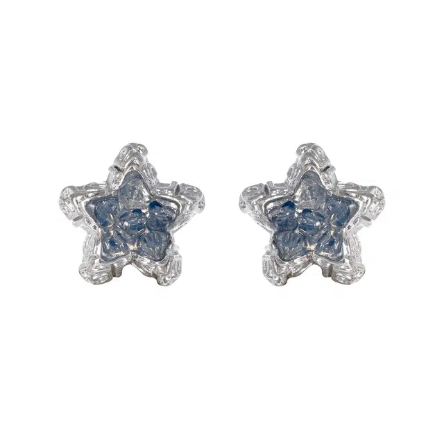 澜耀 超闪蓝色海星 小众高级感独特耳饰 合金 耳钉 女款