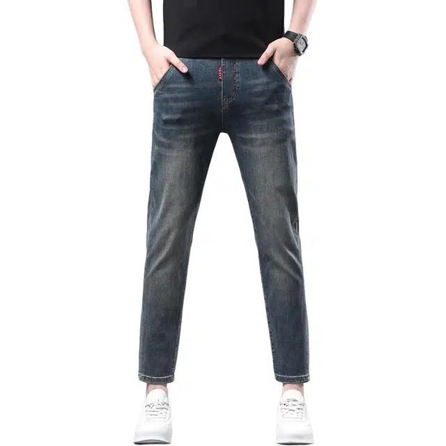 吉肯蒂 轻奢潮流春秋修身直筒裤子潮牌青年时尚牛仔裤 男款