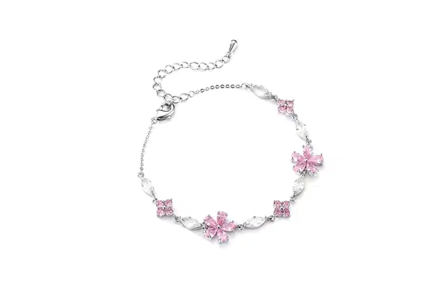 迎百宝 樱你而来 粉色樱花 闪耀精致甜美百搭气质温柔时尚小清新轻奢高级感花朵手 合金 手链 女款